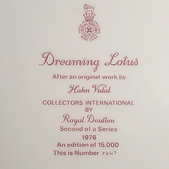 Royal Doulton Collector's Plate by Hahn Vidal Vintage 1975 Flower Garden Series - Picture 7 of 8